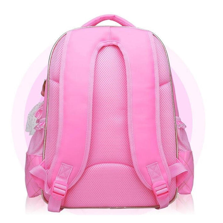 Nylon School Bag Waterproof Backpack Children Shoulder Bag Handbag With Doll Pendant Image 4
