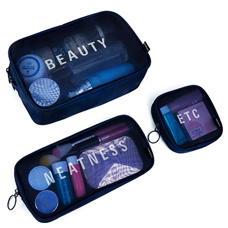 Nylon S,M,L Travel Women Cosmetic Bag Portable Makeup Bag Mesh Case Portable Box Image 4