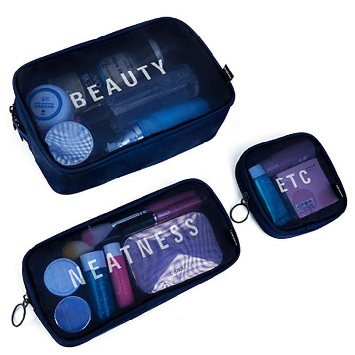 Nylon S,M,L Travel Women Cosmetic Bag Portable Makeup Bag Mesh Case Portable Box Image 1