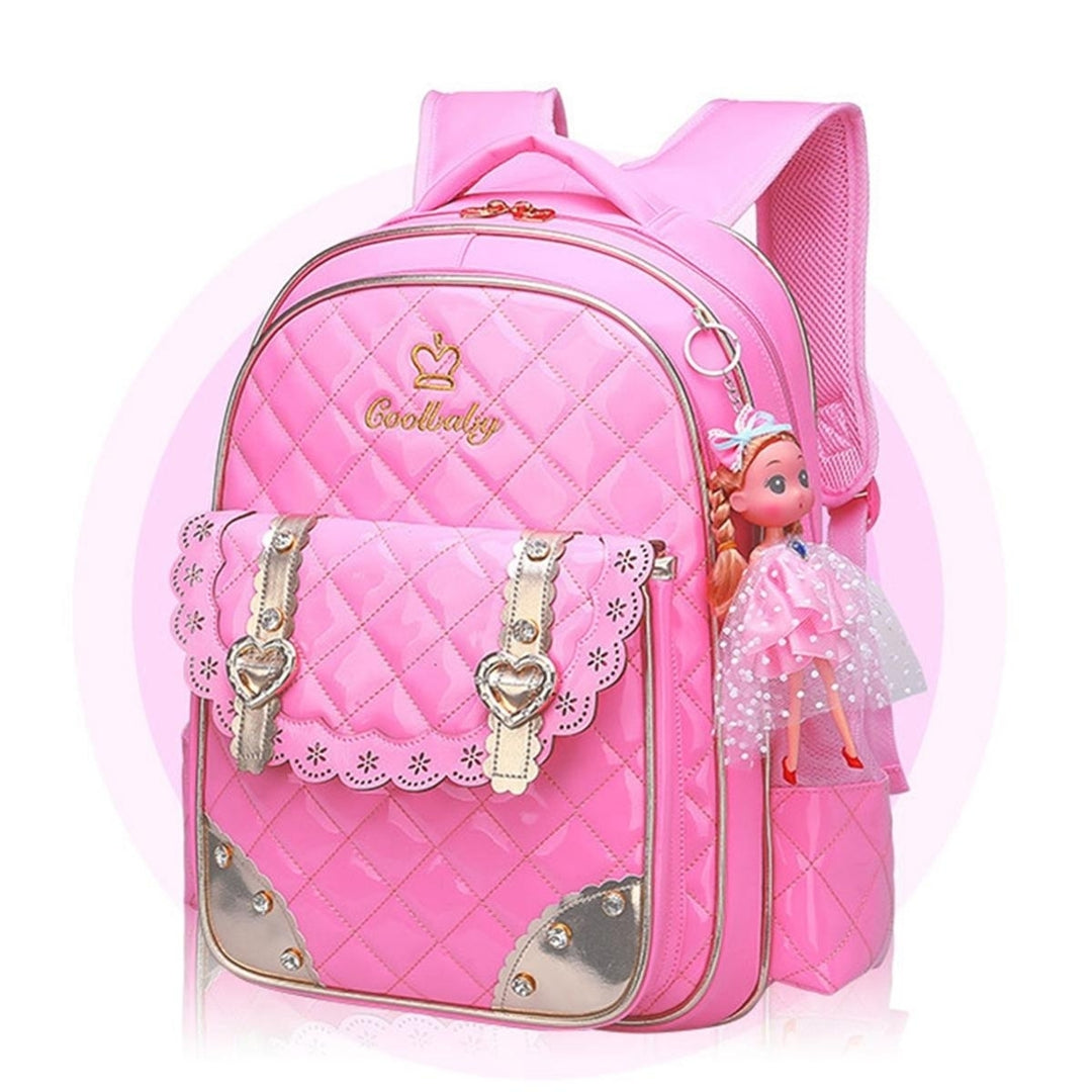 Nylon School Bag Waterproof Backpack Children Shoulder Bag Handbag With Doll Pendant Image 7