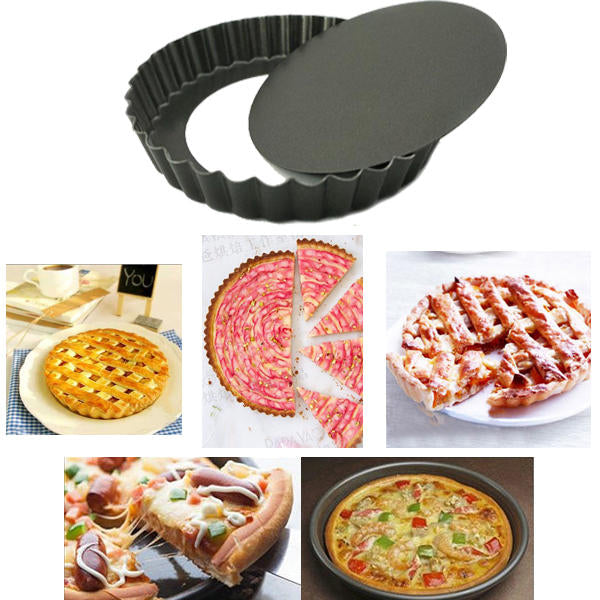 Non-stick Pizza Pan Mold 8 Inch 9 Inch Drop Battom Cake Pizza Baking Pans Mould Image 2
