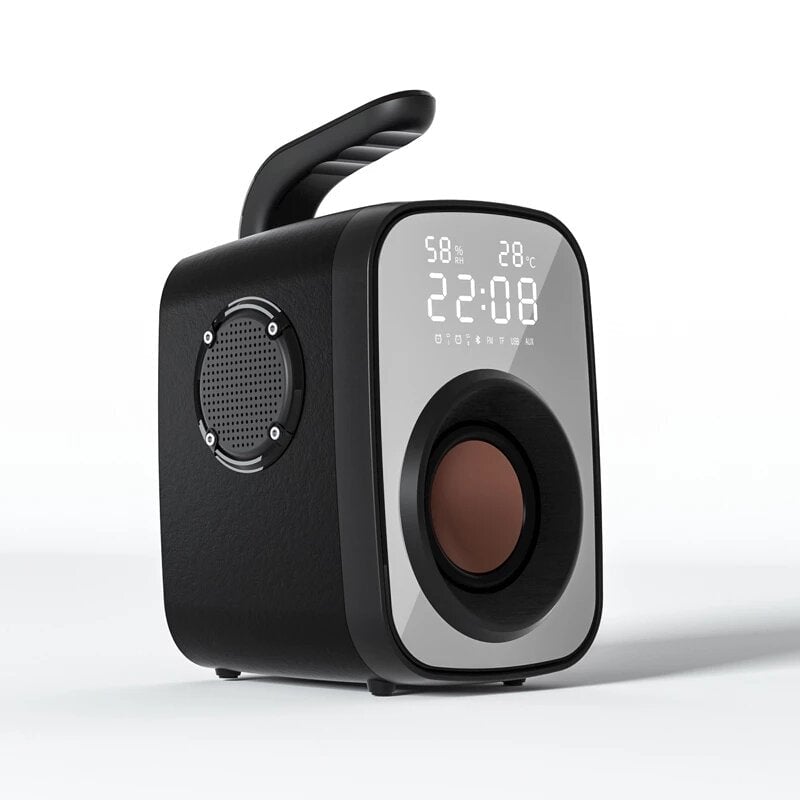 Portable bluetooth 5.0 Speaker LED Clock Display Mirror HiFi Super Bass FM Raido High Powerful Boombox HiFi Sound Image 1