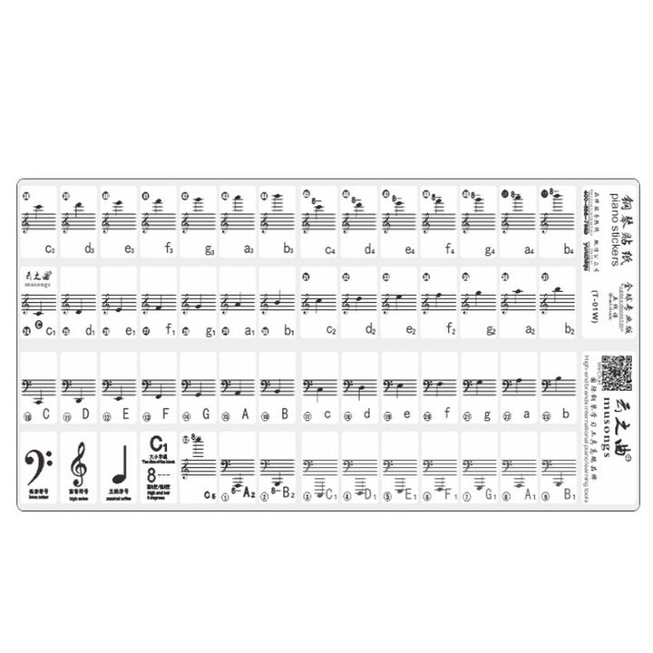 Piano Keyboard Musical Note Sticker for 61 Keys Electronic Keyboard Piano Image 4