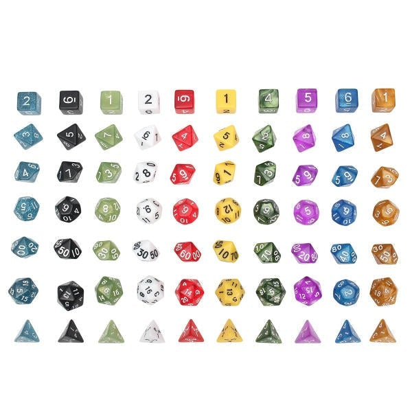 Pcs Polyhedral Dice Board RPG Set 10 Colors 4D 6D 8D 10D 12D 20D With Bags Image 6