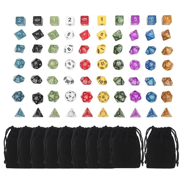Pcs Polyhedral Dice Board RPG Set 10 Colors 4D 6D 8D 10D 12D 20D With Bags Image 7