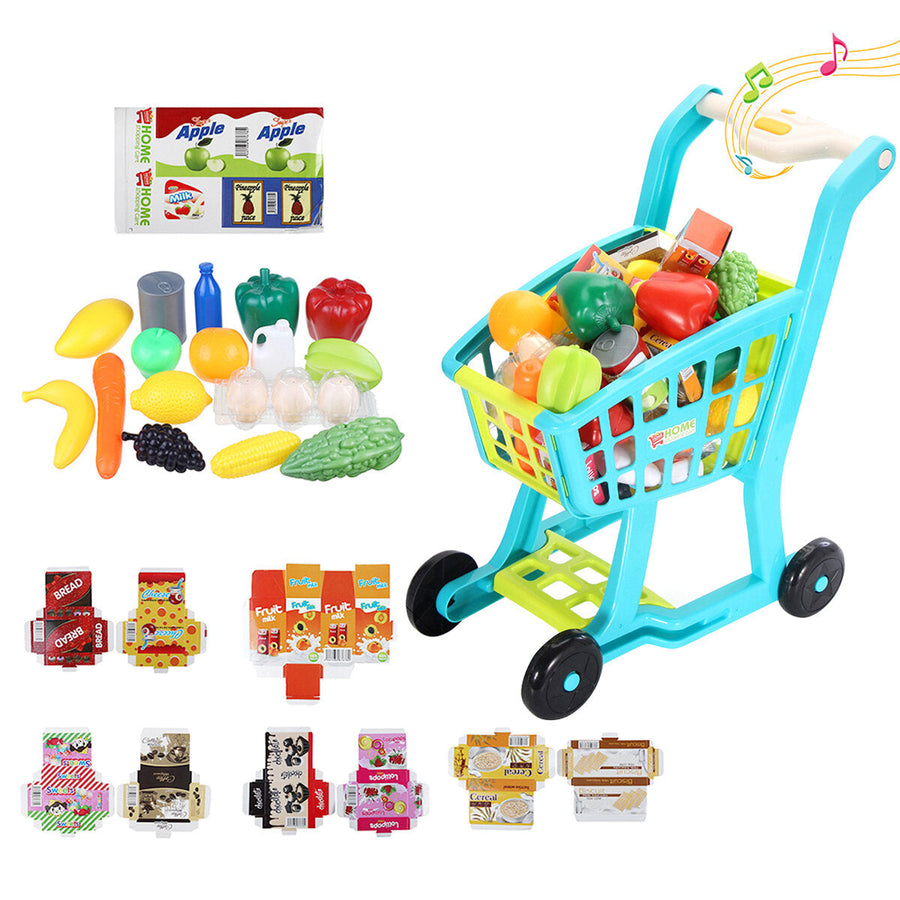 Plastic Kids Supermarket Shopping Cart Toy Image 1