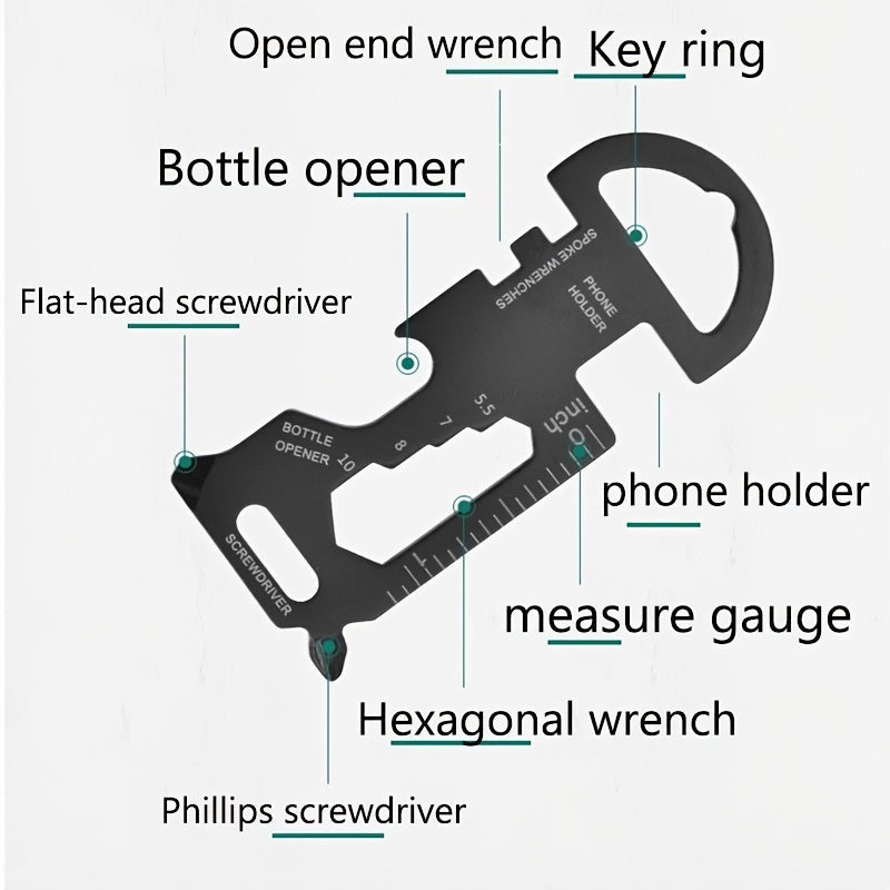 Outdoor Portable Keychain Multi-tool for Screw Ruler and Bottle Opener Image 6
