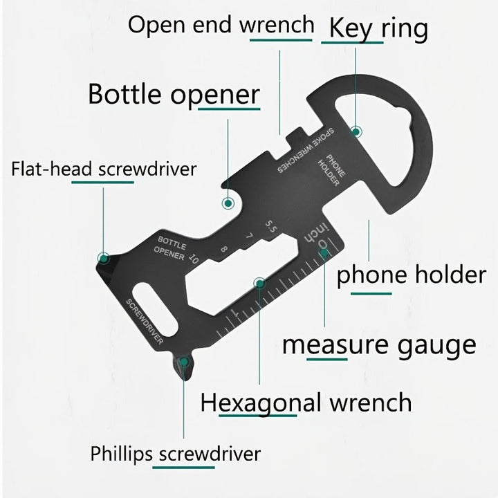 Outdoor Portable Keychain Multi-tool for Screw Ruler and Bottle Opener Image 6