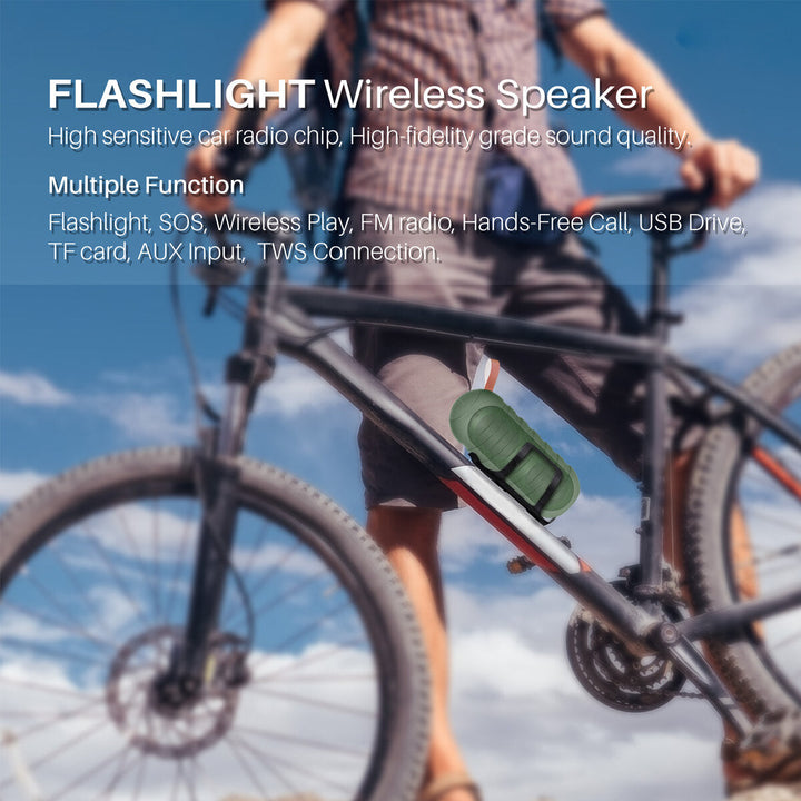 Outdoor Portable Wireless bluetooth 5.0 Flashlight Speaker Stereo HiFi Speakers Support TF Image 6