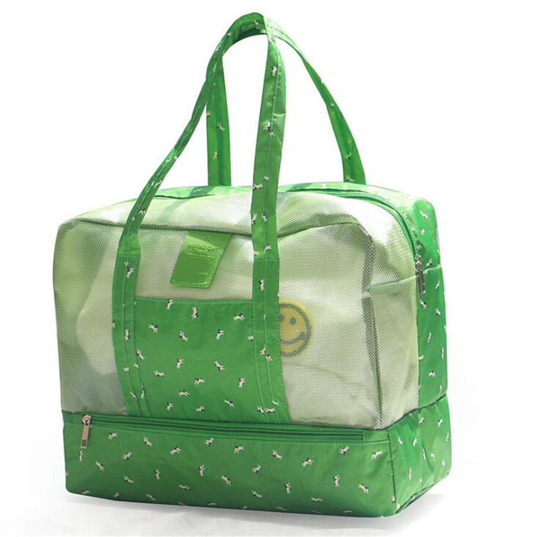 Outdoor Portable Women Mesh Beach Tote Bag Summer Travel Pouch Handbag Image 6