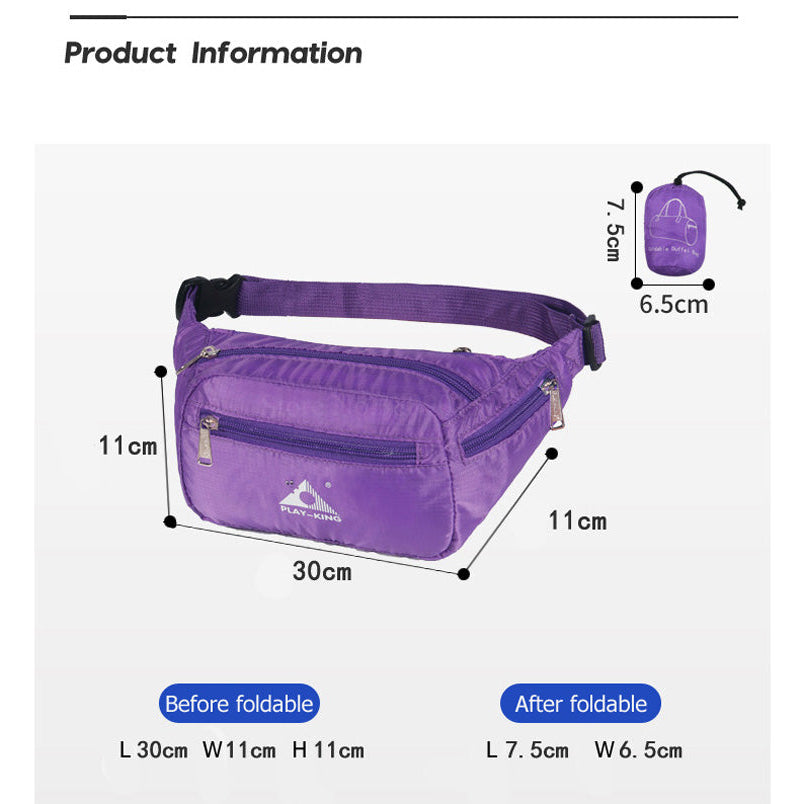 Outdoor Running Travel Waist Bag Waterproof Foldable Fanny Pack For Men Women Jogging Gym Image 3