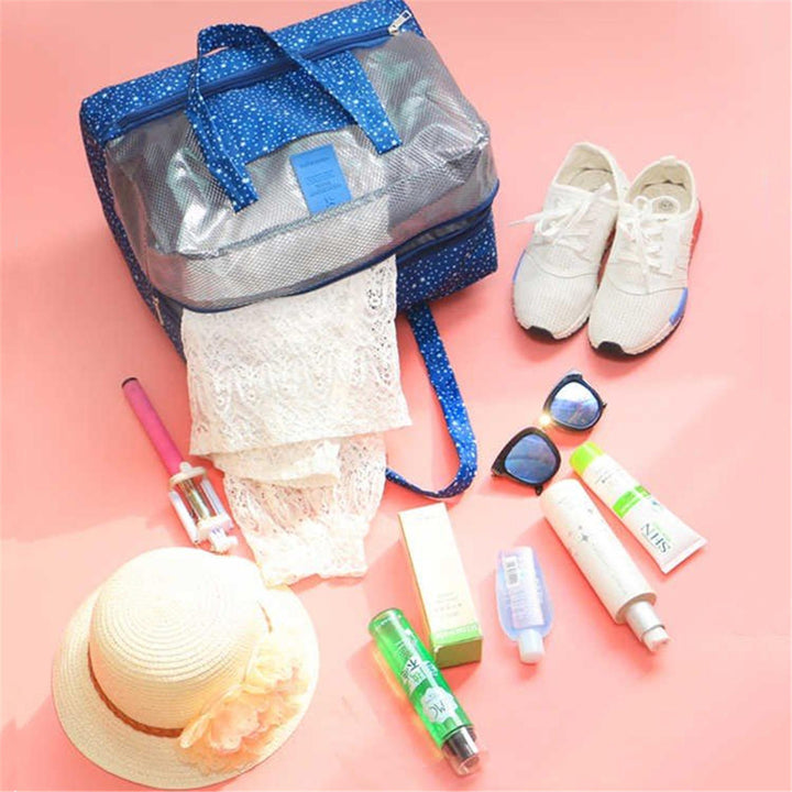 Outdoor Portable Women Mesh Beach Tote Bag Summer Travel Pouch Handbag Image 9