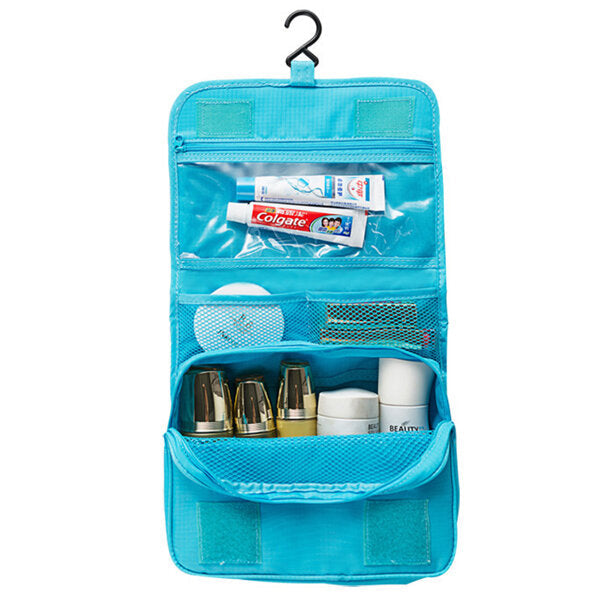 Outdoor Travel Wash Bag Portable Waterproof Cosmetic Makeup Organizer Storage Bag With Hook Image 2
