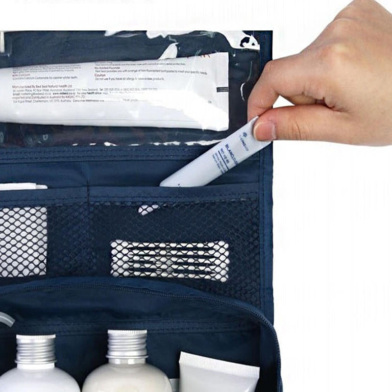 Outdoor Travel Wash Bag Portable Waterproof Cosmetic Makeup Organizer Storage Bag With Hook Image 8