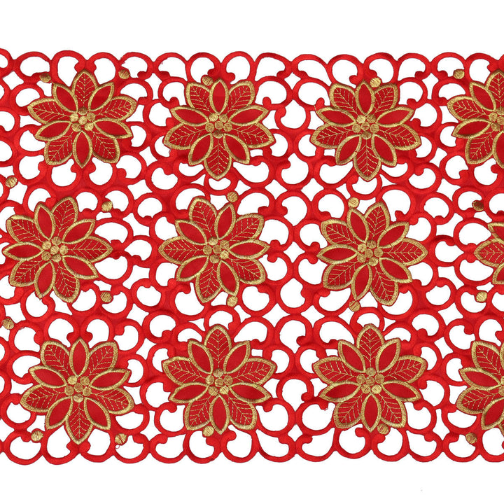 Red Flower Vintage Table Runner Tablecloth Flag With Tassel Home Wedding Party Decor Image 3