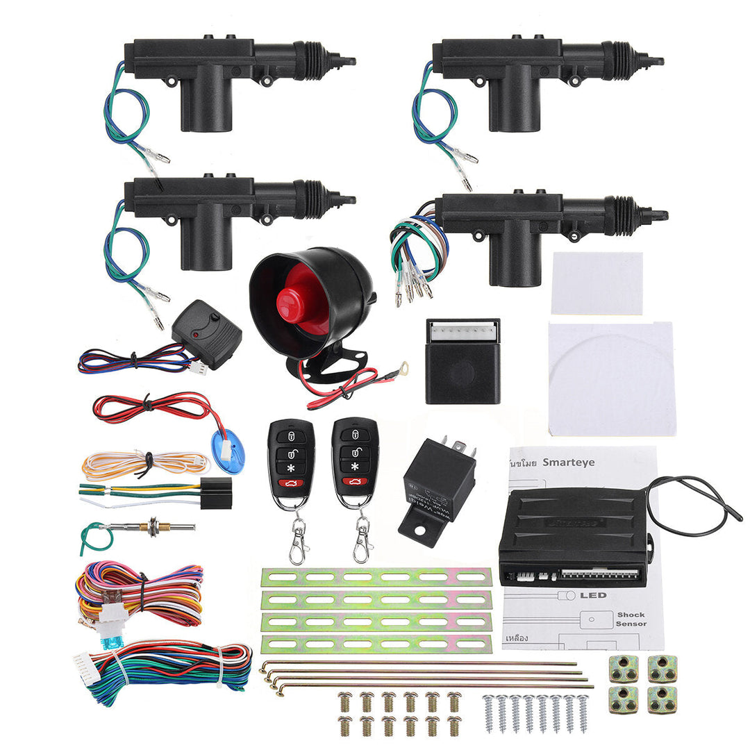 Remote Control Car Alarm System Keyless Entry Security 2 4 Door Power Lock Actuator Motor Kit Image 3