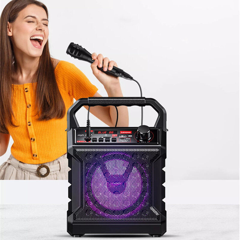 Portable Karaoke Speaker Wireless bluetooth Speaker Bass Subwoofer with Microphone Hands-Free USB TF Card AUX FM Image 2