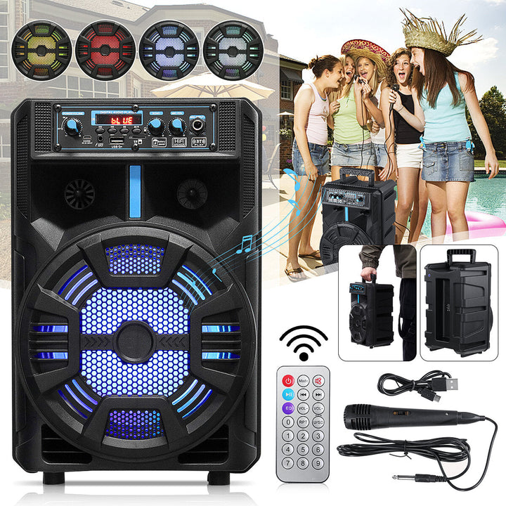 Portable FM bluetooth Wireless Speaker Subwoofer Heavy Bass Sound System with Remote for Party Image 1