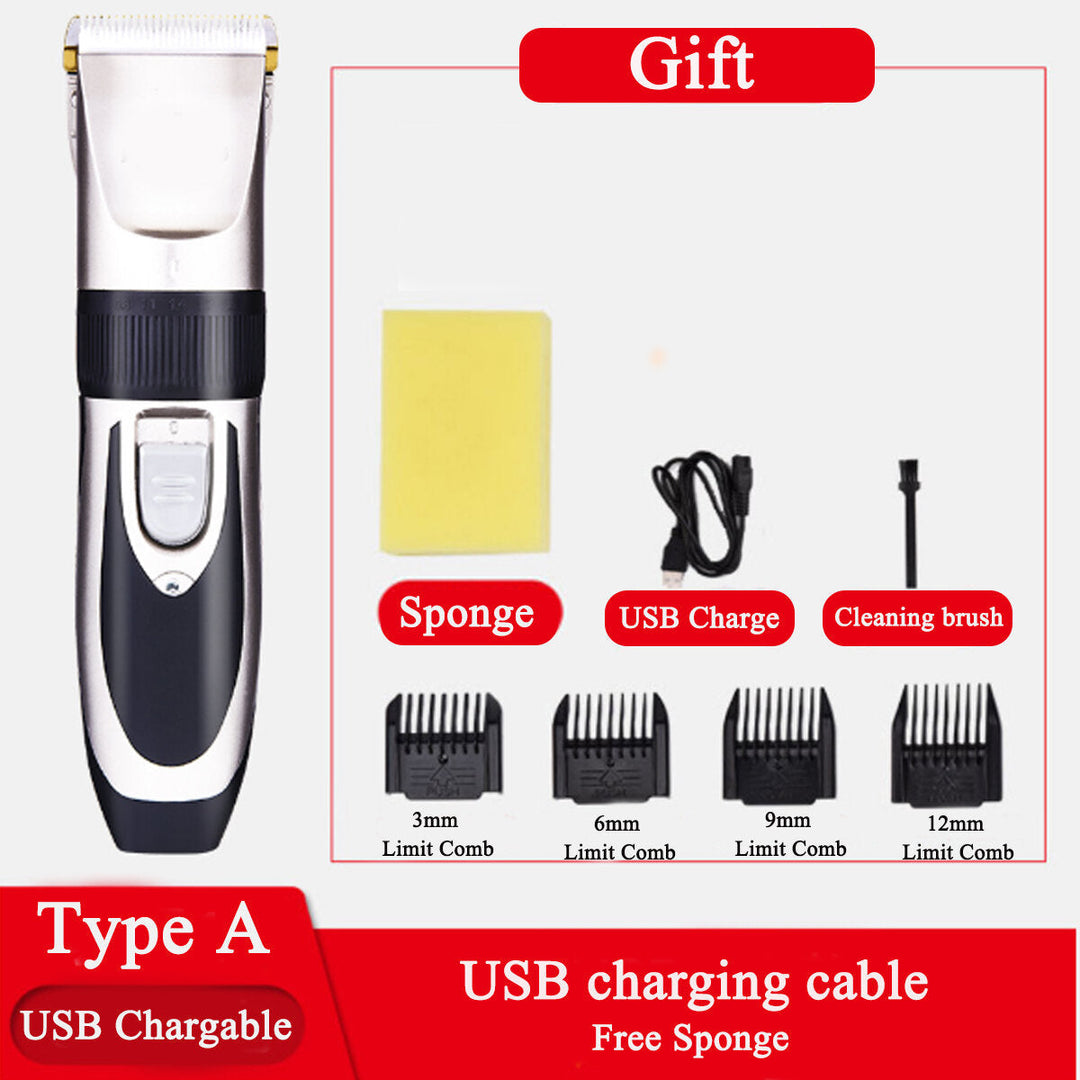 Professional Electric Hair Clippers Set Mens USB Rechargeable Basic Barber Trimmer Shaver Image 4