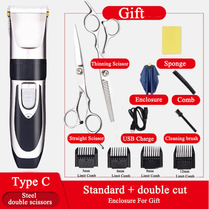 Professional Electric Hair Clippers Set Mens USB Rechargeable Basic Barber Trimmer Shaver Image 4