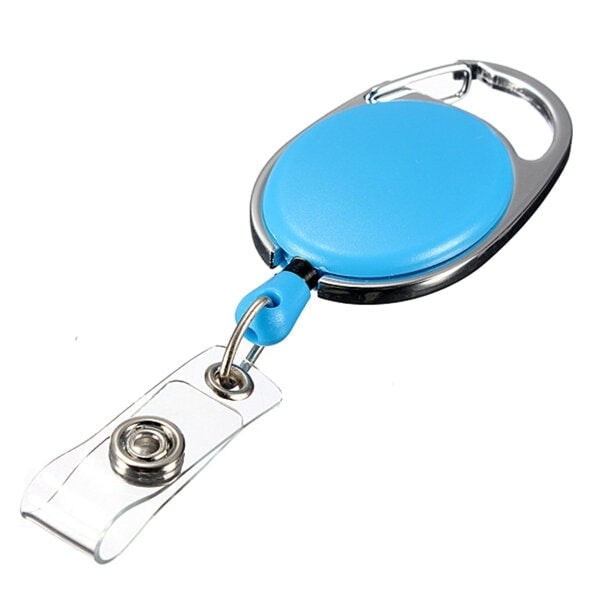 Retractable Reel Keyring Clip Carabiner Recoil Key Ring Chain ID Card Holder Image 1