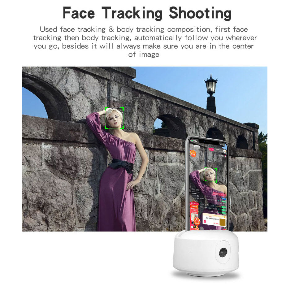 Smart Auto Face and Body Tracking Mobile Phone Holder 360 Rotation For Living Show Video Call E-class Livestream Free Image 7