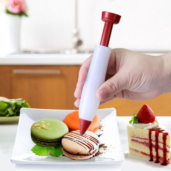 Silicone Cake Decorating Pen Dessert Pastry Cup Cake Ice Cream Biscuit Decoration Tool Baking Gadget Image 3