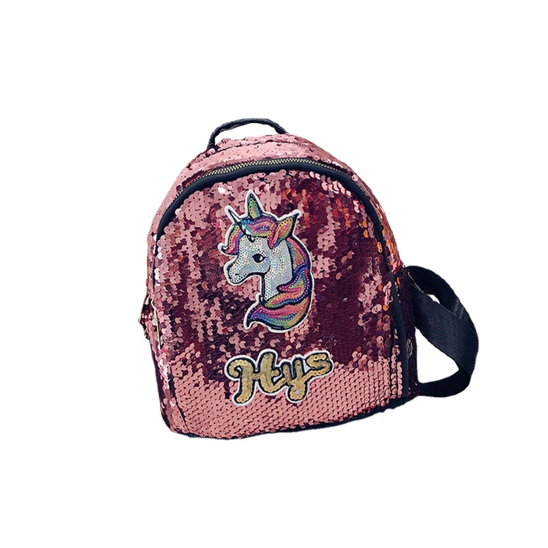 Sequin 3D Unicorn Pattern Backpack School Shopping Bag Rucksack Satchel DTTT Image 7