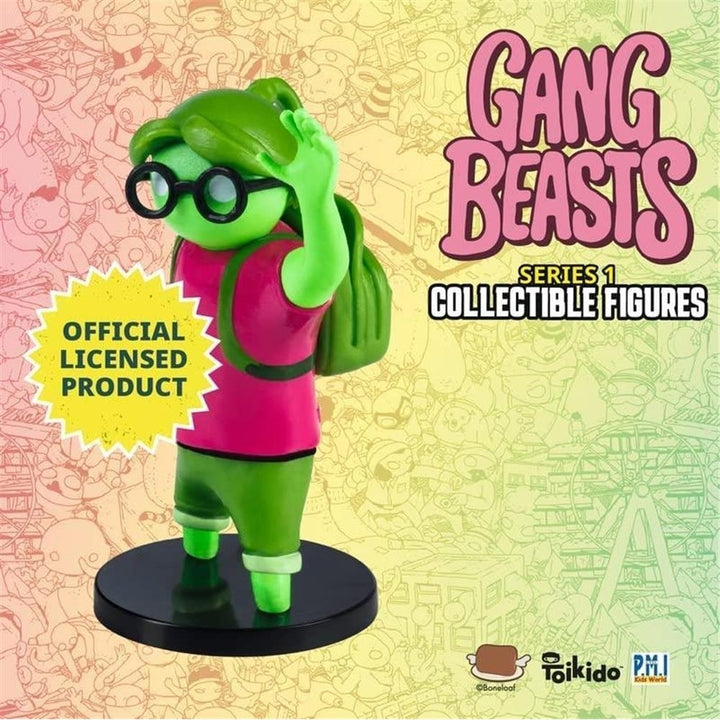 Gang Beasts Mini Figures 5pk 2.5" Yellow Old Wrestler Green Dinosaur Suit PMI International Image 7