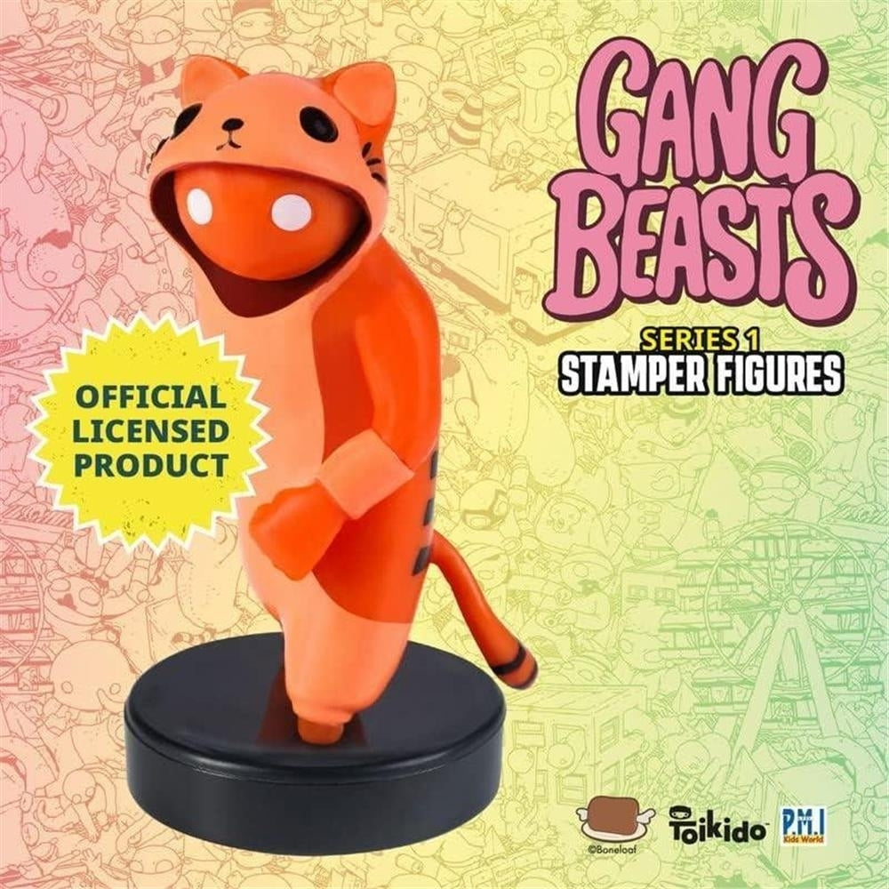 Gang Beast Ink Stamper Figures 5pk Collectible Red Superhero Blue Bear Wrestler PMI International Image 7