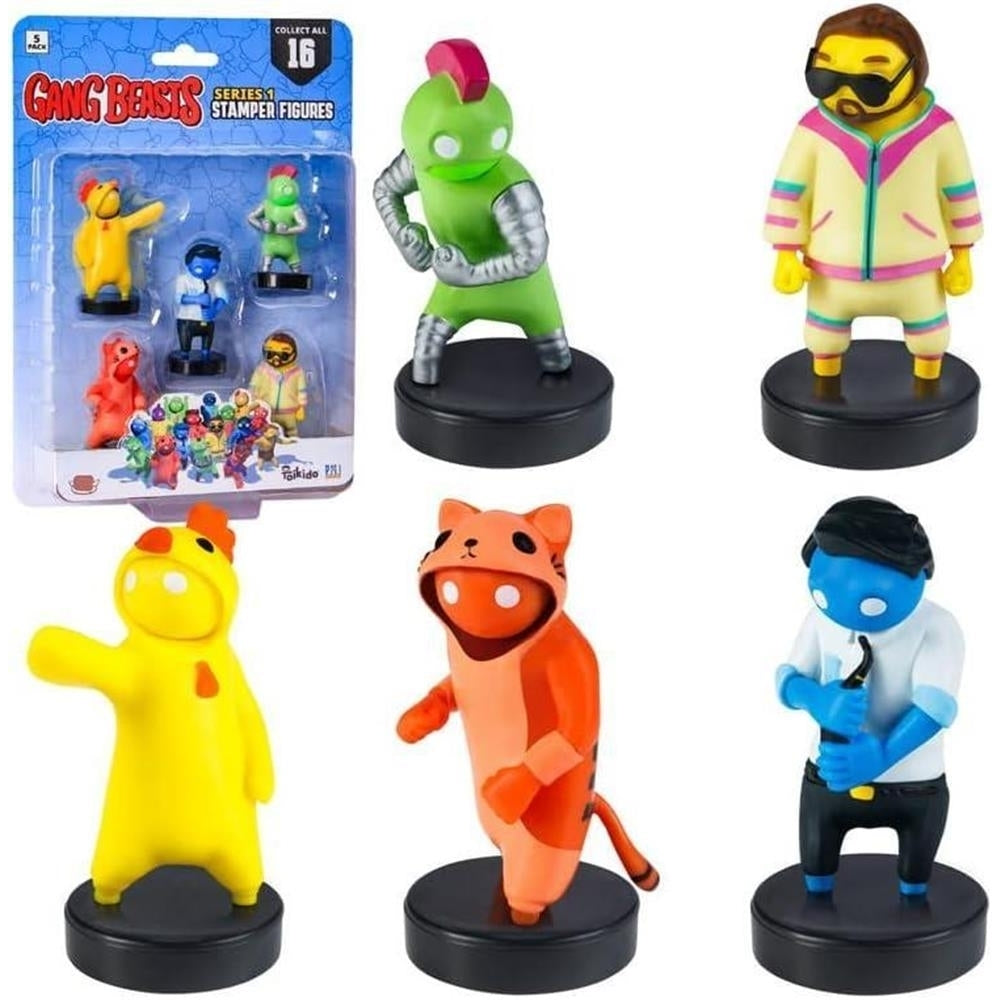 Gang Beasts 5pk Ink Stampers Cake Topper Party Favors Characters PMI International Image 1