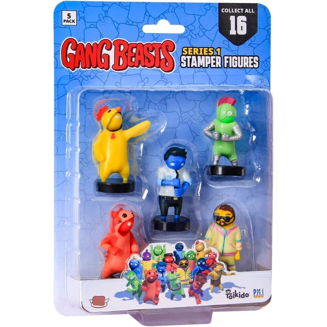 Gang Beasts 5pk Ink Stampers Cake Topper Party Favors Characters PMI International Image 2