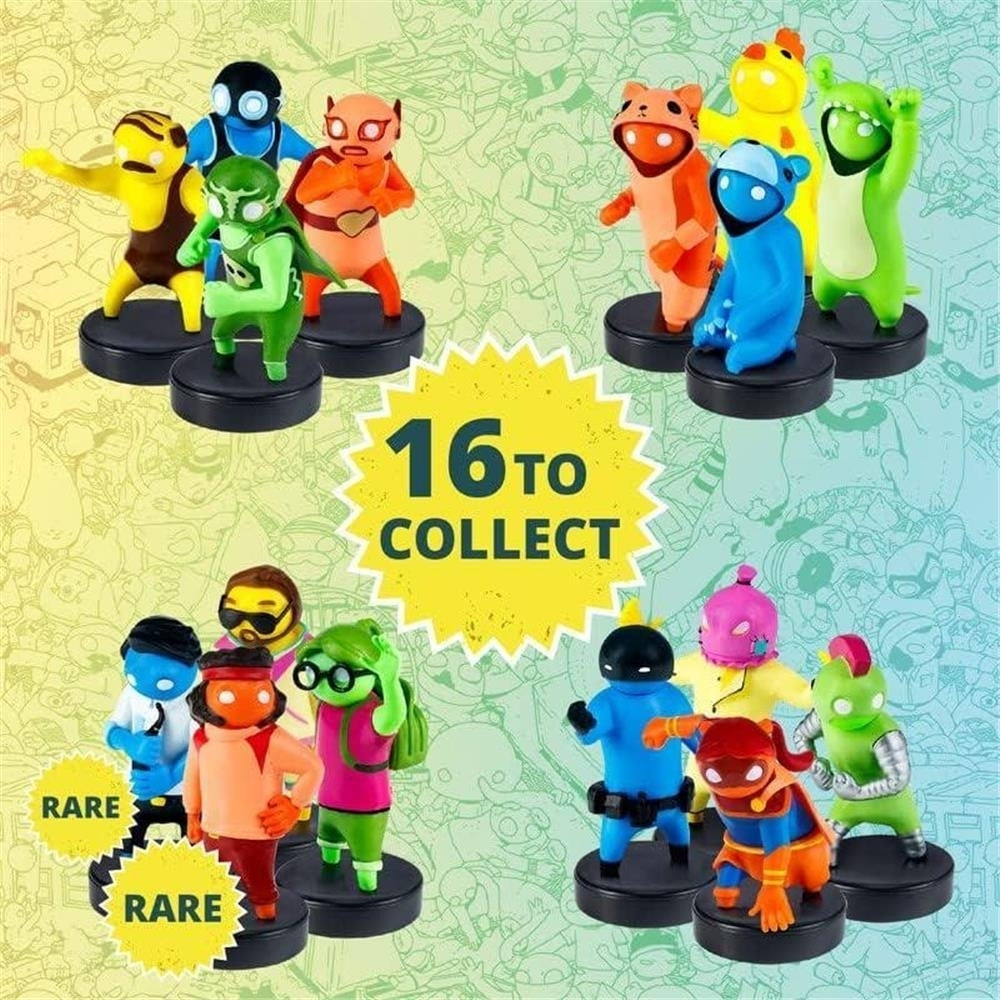 Gang Beasts Ink Stampers 5pk Party Favor Cake Topper Mini Figures Red Wrestler Red Casual Yellow PMI International Image 6