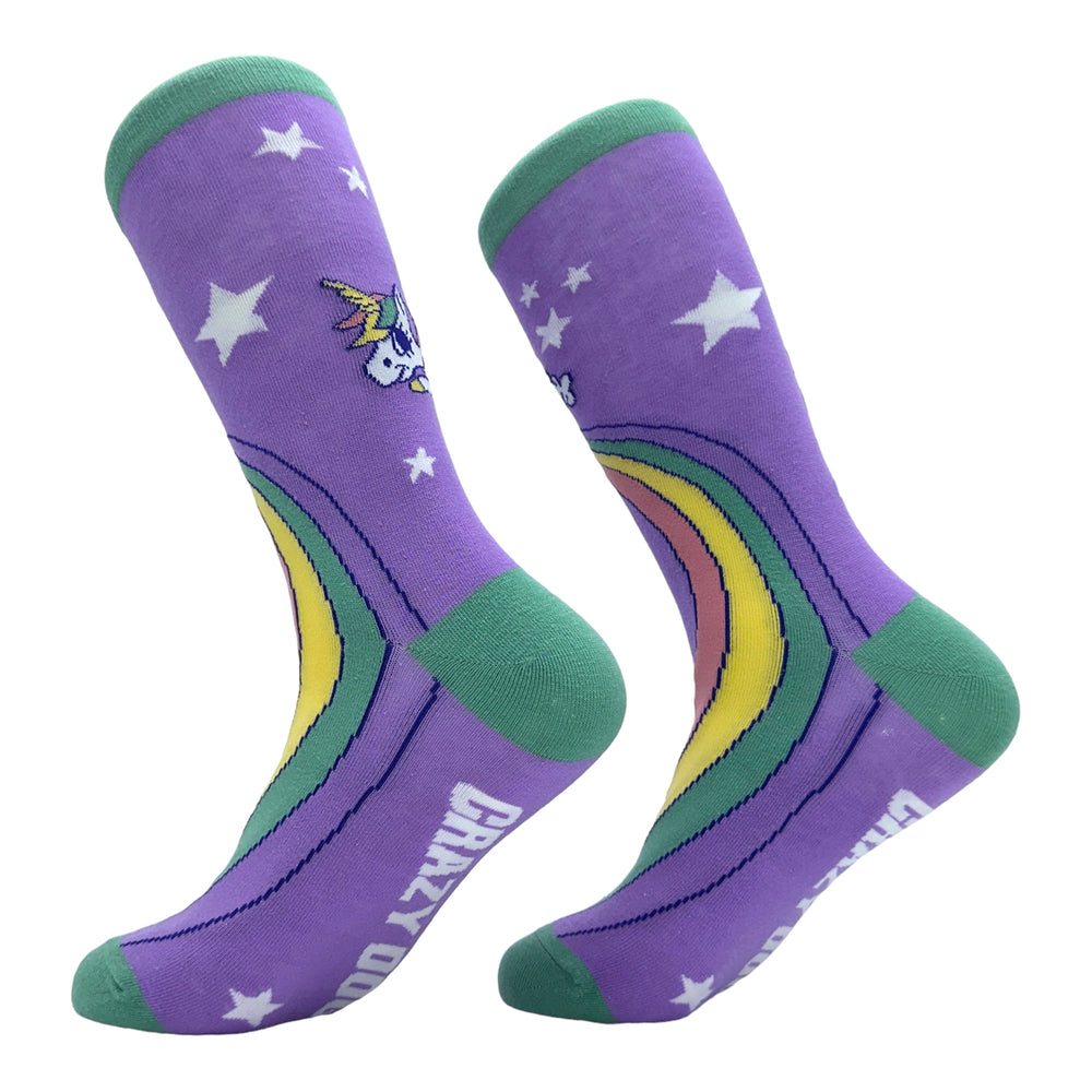 Women's Unicorn Crapping Socks Funny Magical Rainbow Poop Joke Novelty Footwear Image 2