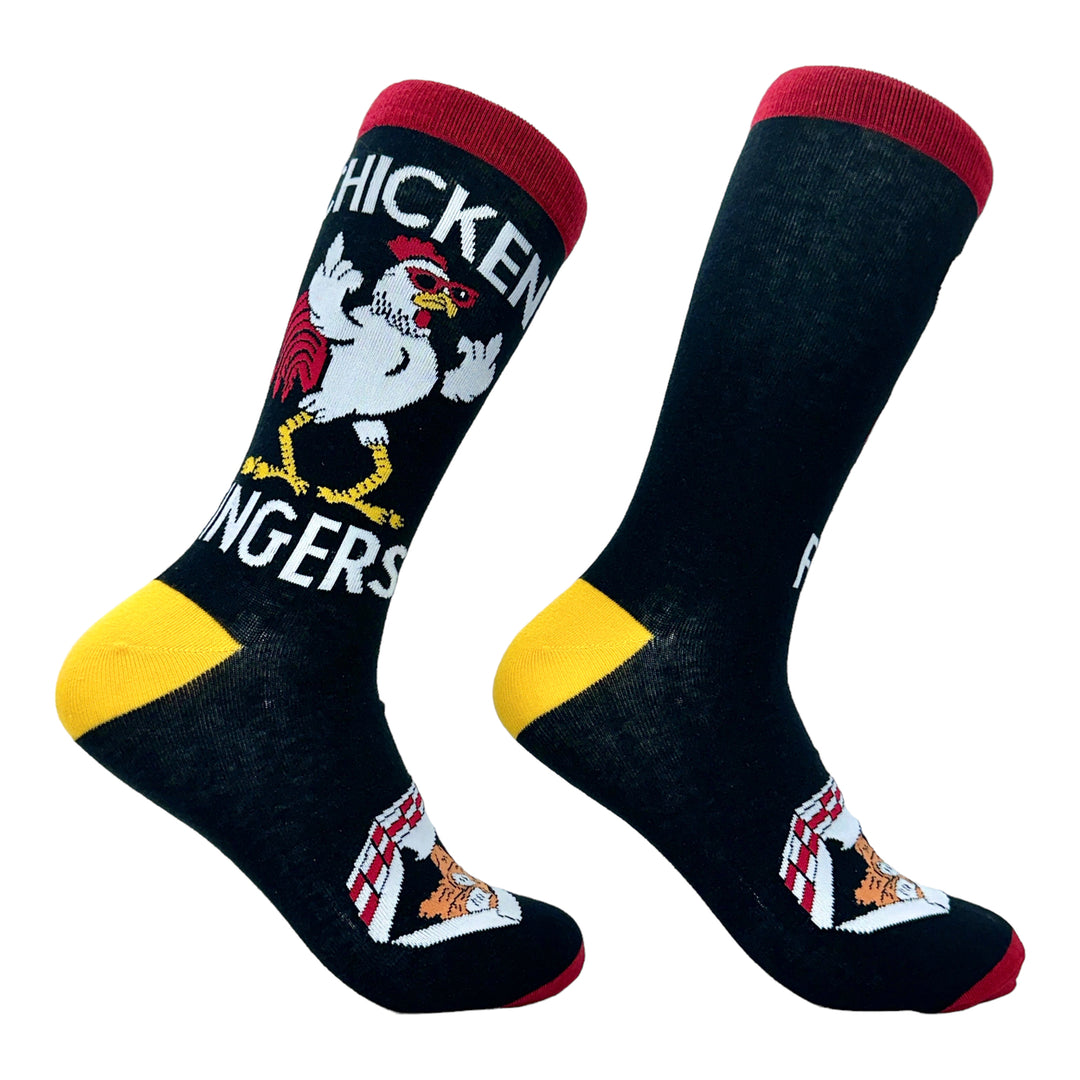 Men's Chicken Fingers Socks Funny Sarcastic Offensive Middle Finger Joke Footwear Image 1