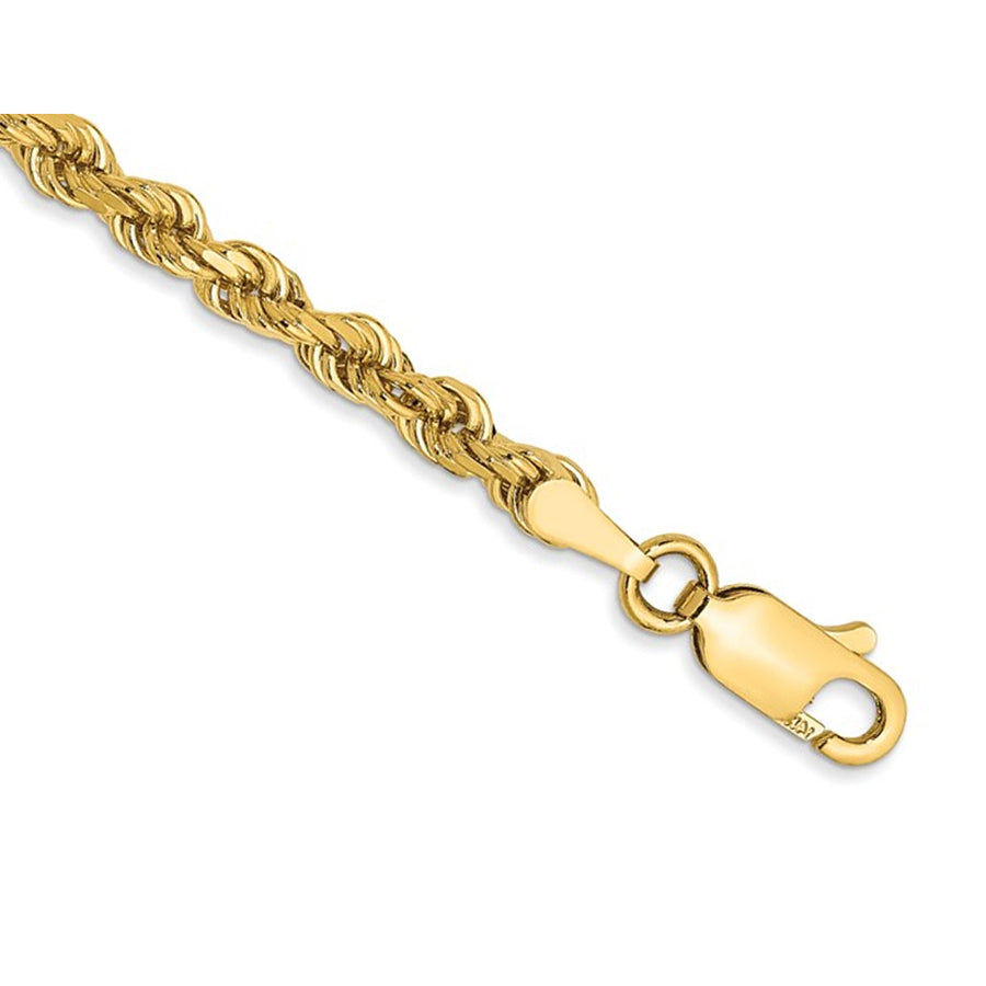 14K Yellow Gold Diamond Cut Rope Chain Bracelet (7 Inches 3.00 mm) Image 1