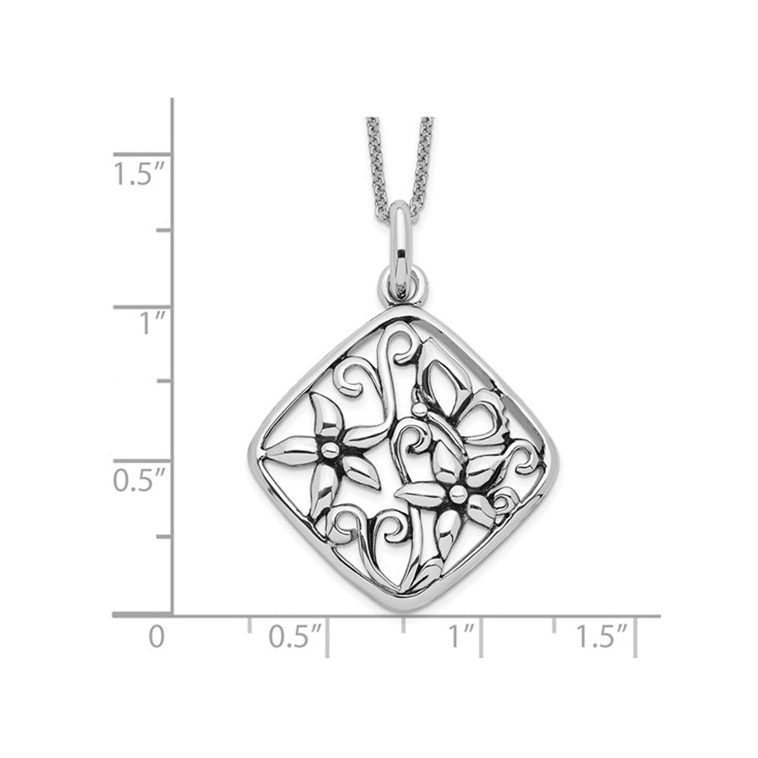 I Appreciate You Mom Pendant Necklace in Antiqued Sterling Silver with Chain Image 3