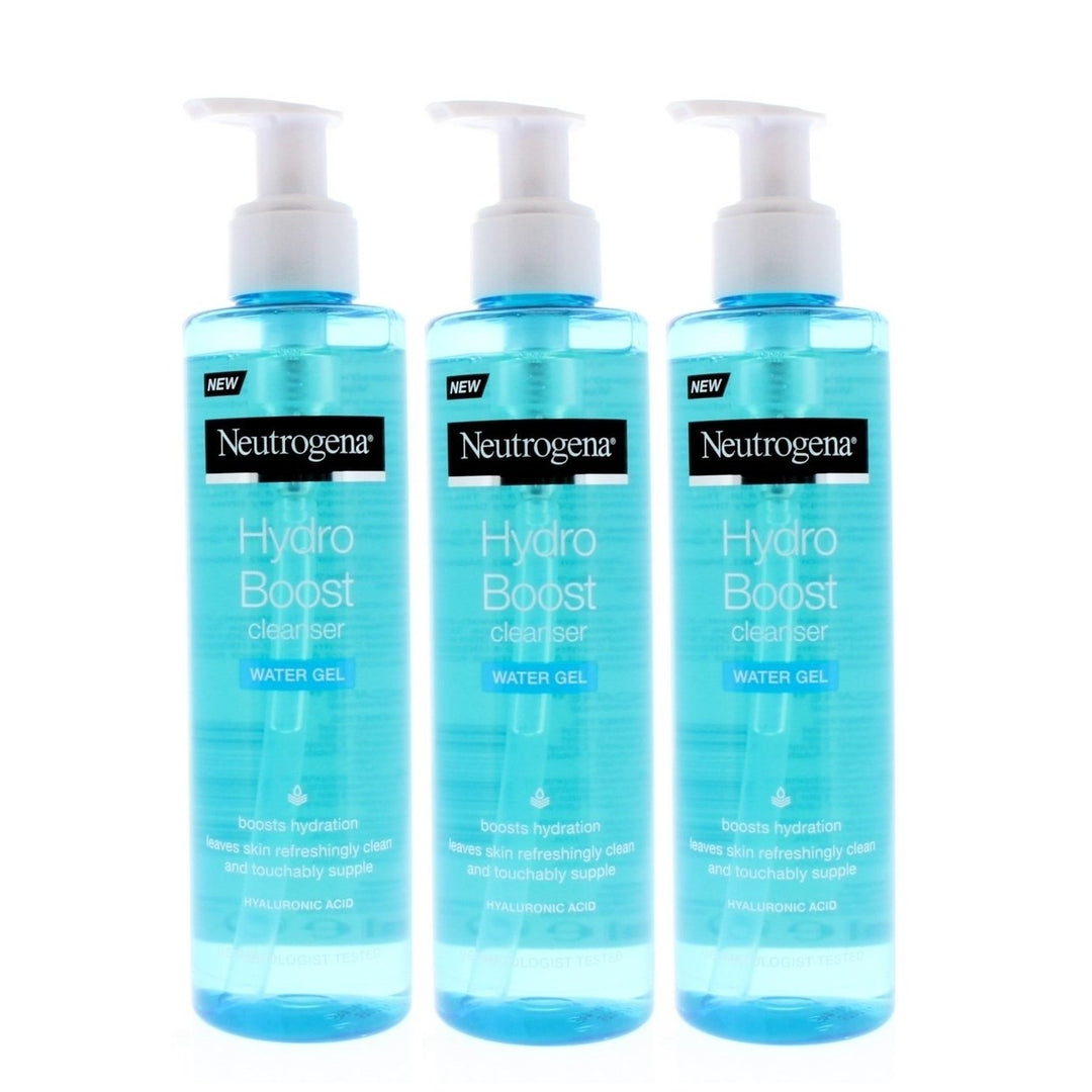 Neutrogena Hydro Boost Water Gel Cleanser 200ml 3 Pack Hydrating Face Wash Image 1