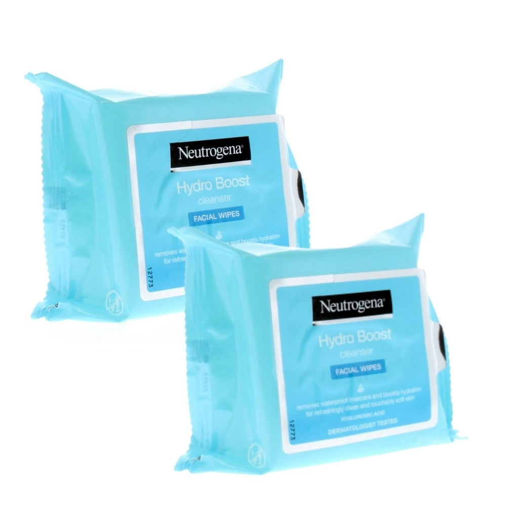 Neutrogena Hydro Boost Facial Wipes 50 Wipes Hyaluronic Acid Cleansing Towelettes Image 2