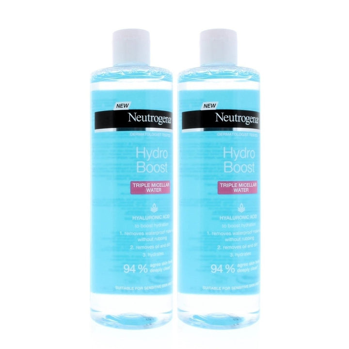 Neutrogena Hydro Boost Micellar Water 400ml 2 Pack Hyaluronic Acid Makeup Remover Image 2