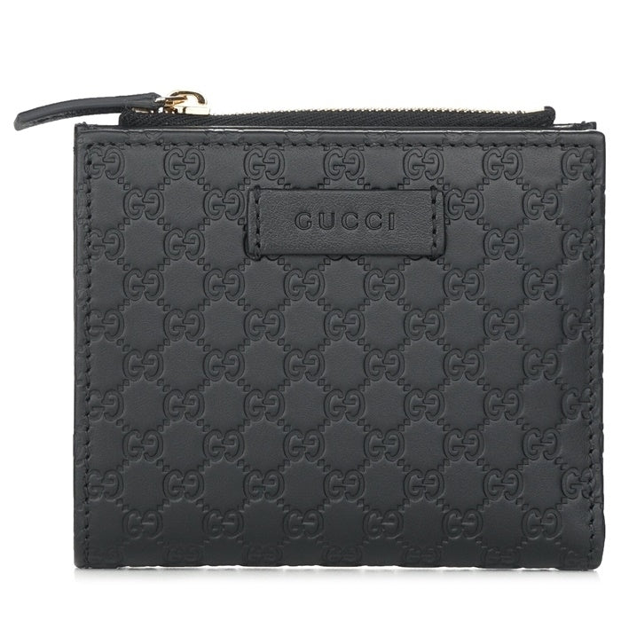 Gucci Micro GG Guccissima Leather Small Bifold Wallet 510318 Black Image 1