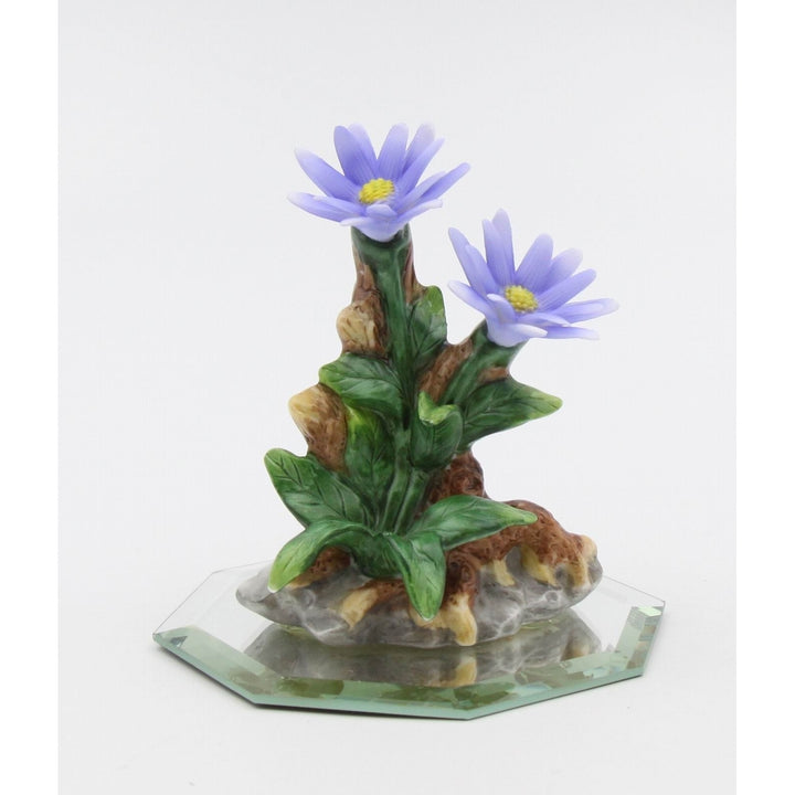 Ceramic Aster Flower Figurine 3.5 inches Handcrafted Porcelain Gift Image 2