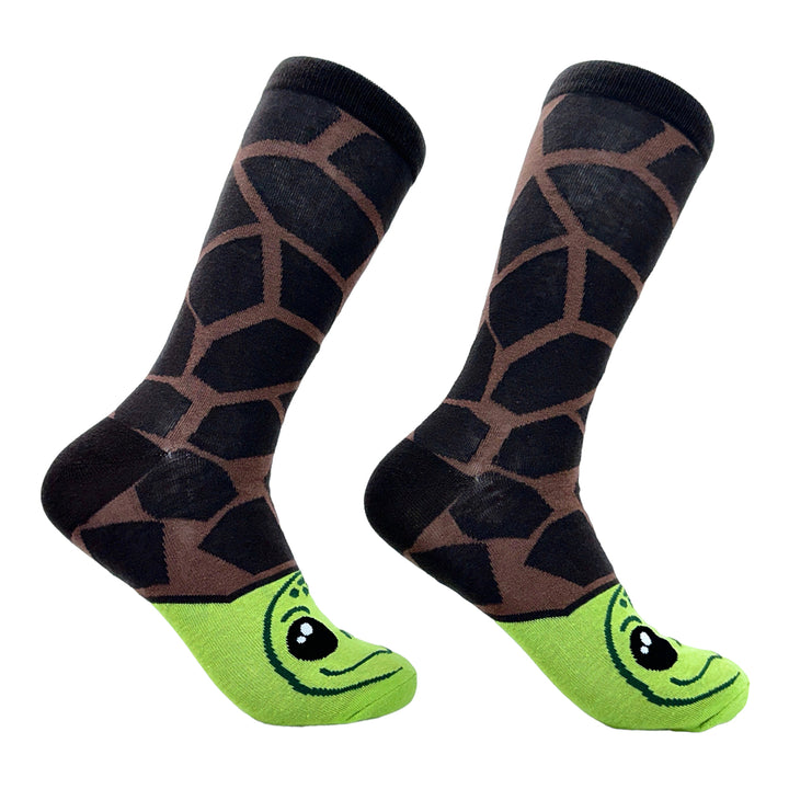 Mens Tortoise Socks Funny Cute Reptile Face Shell Novelty Footwear Image 1