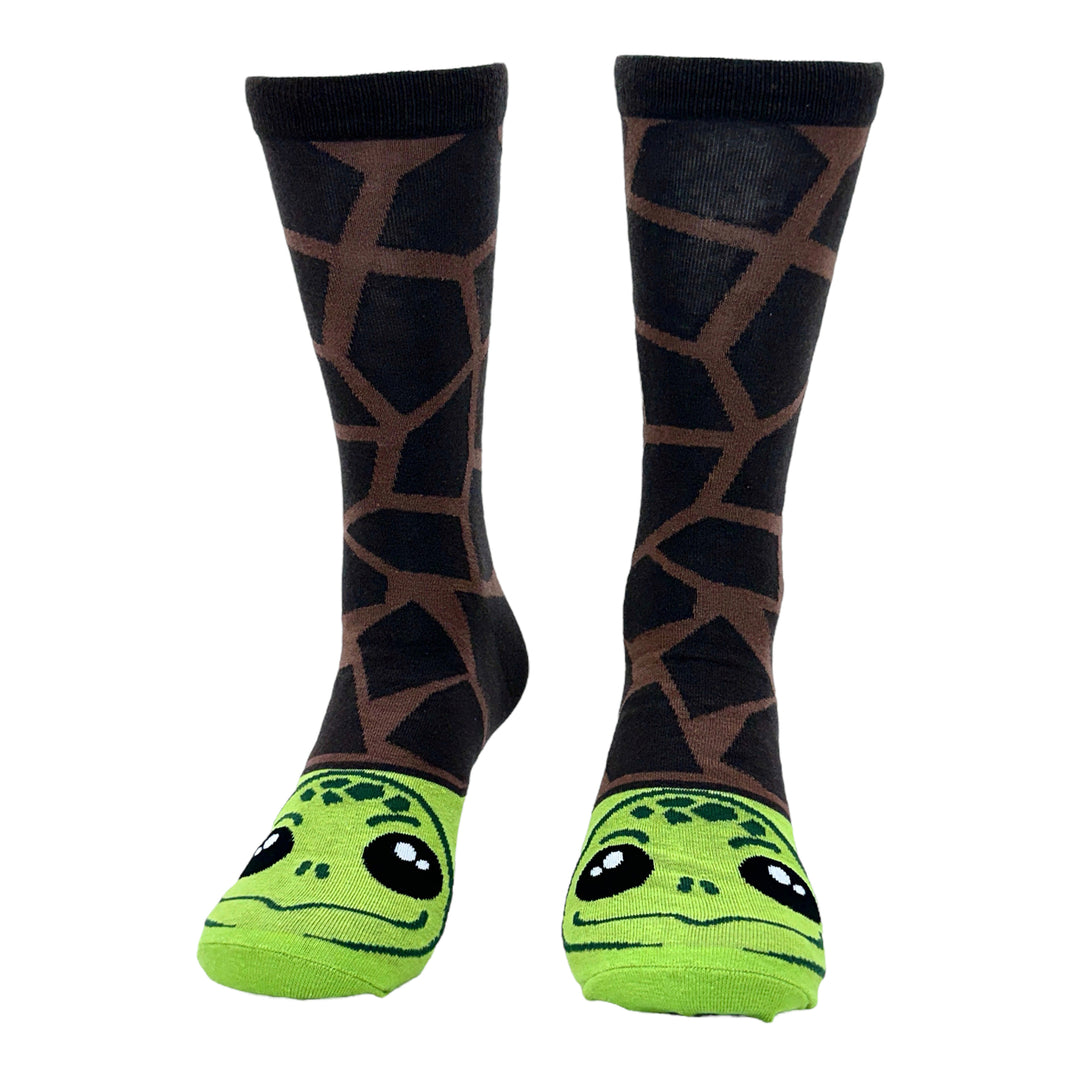 Mens Tortoise Socks Funny Cute Reptile Face Shell Novelty Footwear Image 4