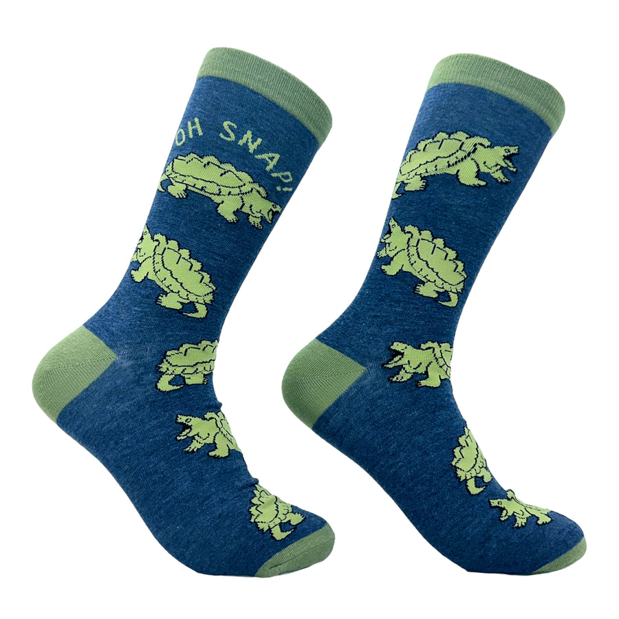 Mens Oh Snap Socks Funny Snapping Turtle Novelty Joke Footwear Image 1