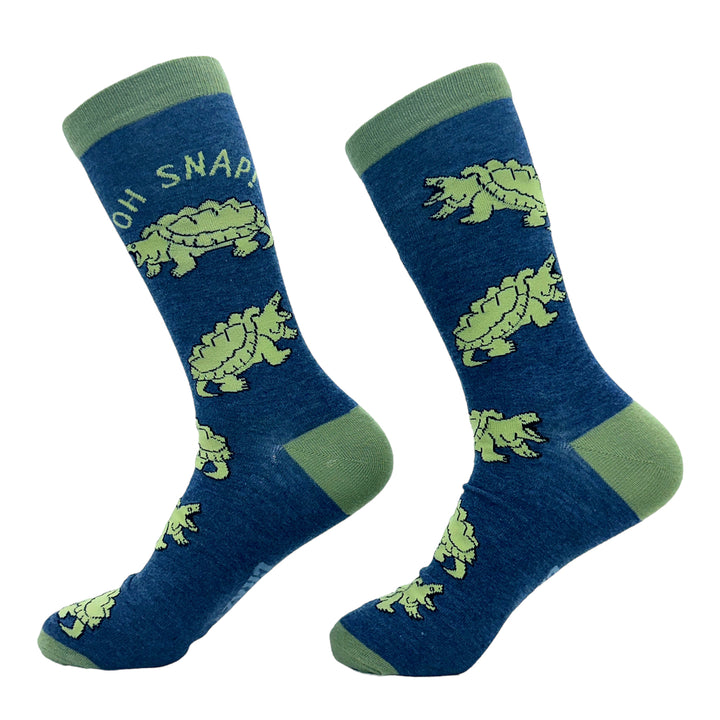 Mens Oh Snap Socks Funny Snapping Turtle Novelty Joke Footwear Image 2