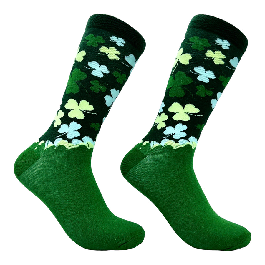 Mens Falling Cloves Socks Funny Cool St Pattys Day Parade Leaf Clover Footwear Image 1