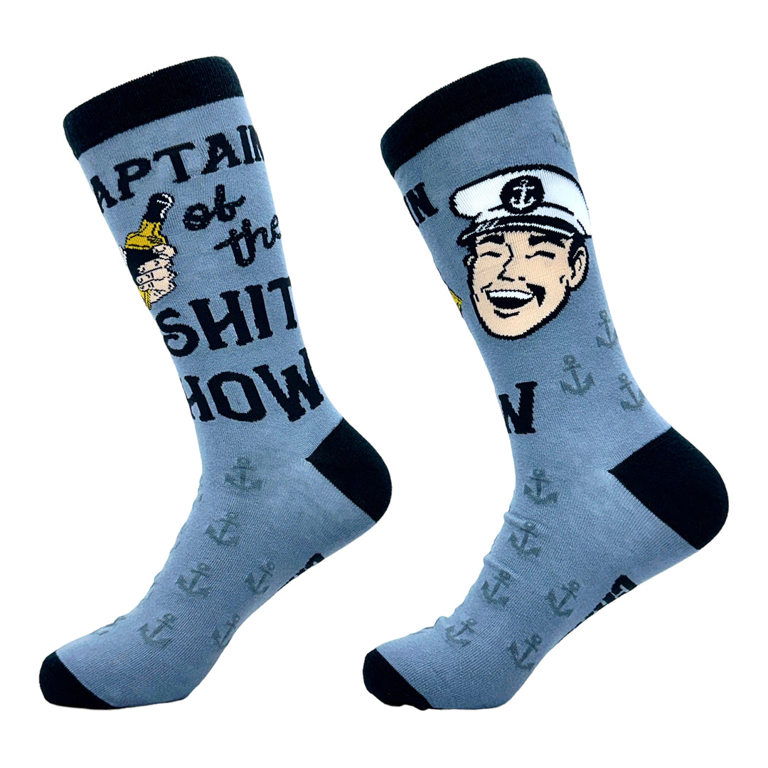 Mens Captain Of The **** Show Socks Funny Crazy Partying Drinking Novelty Footwear Image 2