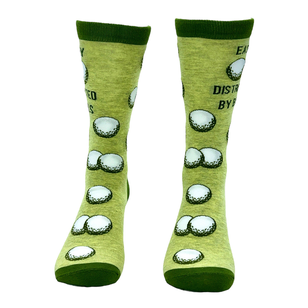 Mens Easily Distracted By Balls Socks Funny Golf Ball Putt Novelty Footwear Image 4