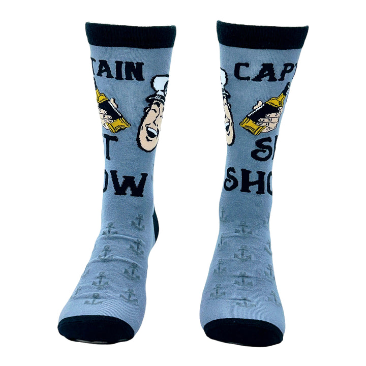 Mens Captain Of The **** Show Socks Funny Crazy Partying Drinking Novelty Footwear Image 4